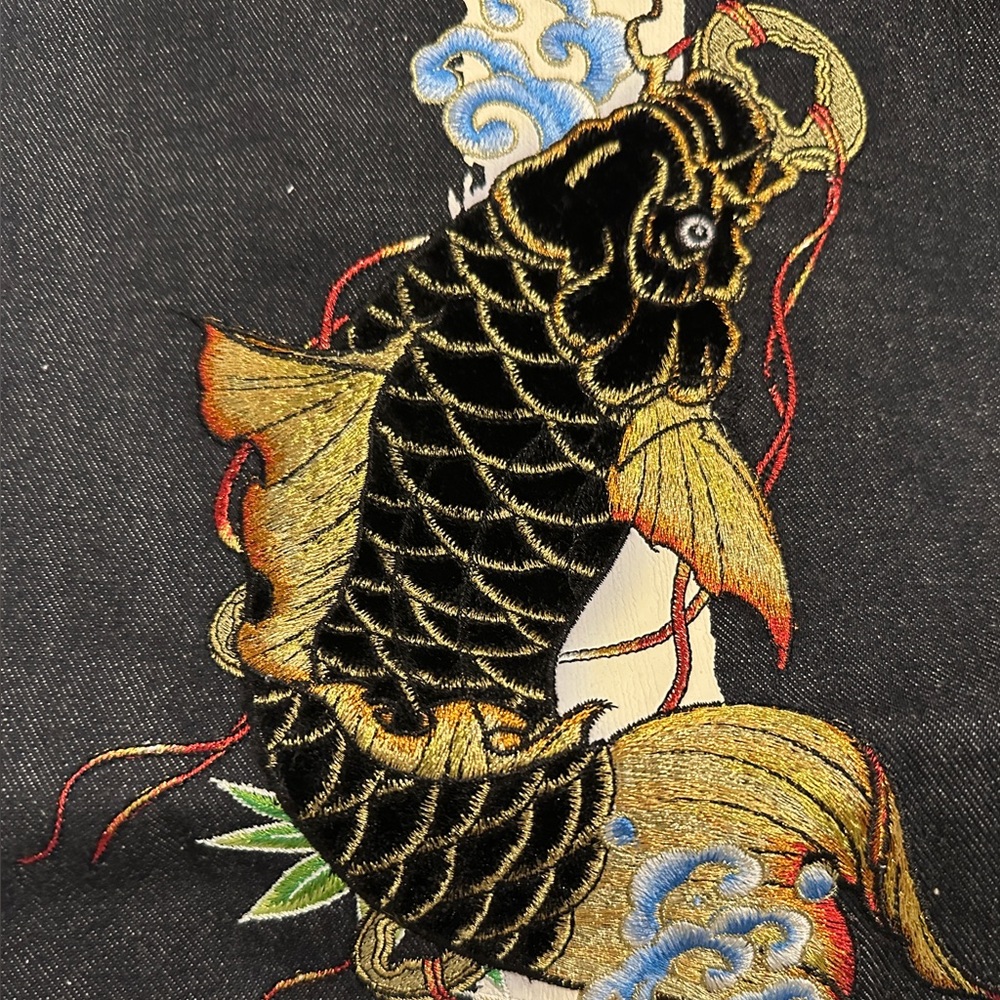 【Discontinued Apparel】Evisu Koi Fish/Diacock Selvedge Jeans Black 34” x 34”